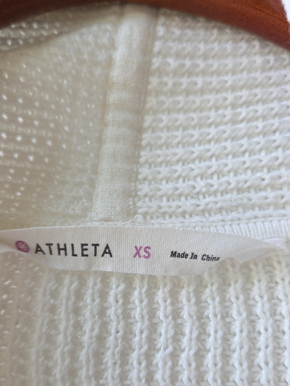 Athleta Highland Wrap waffle knit cardigan sweater in cream/navy stripe sz XS - Picture 3 of 7